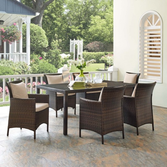 Conduit 7 Piece Outdoor Patio Wicker Rattan Dining Set