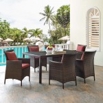 Conduit 7 Piece Outdoor Patio Wicker Rattan Dining Set