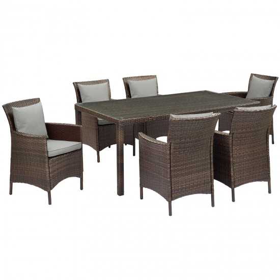 Conduit 7 Piece Outdoor Patio Wicker Rattan Dining Set