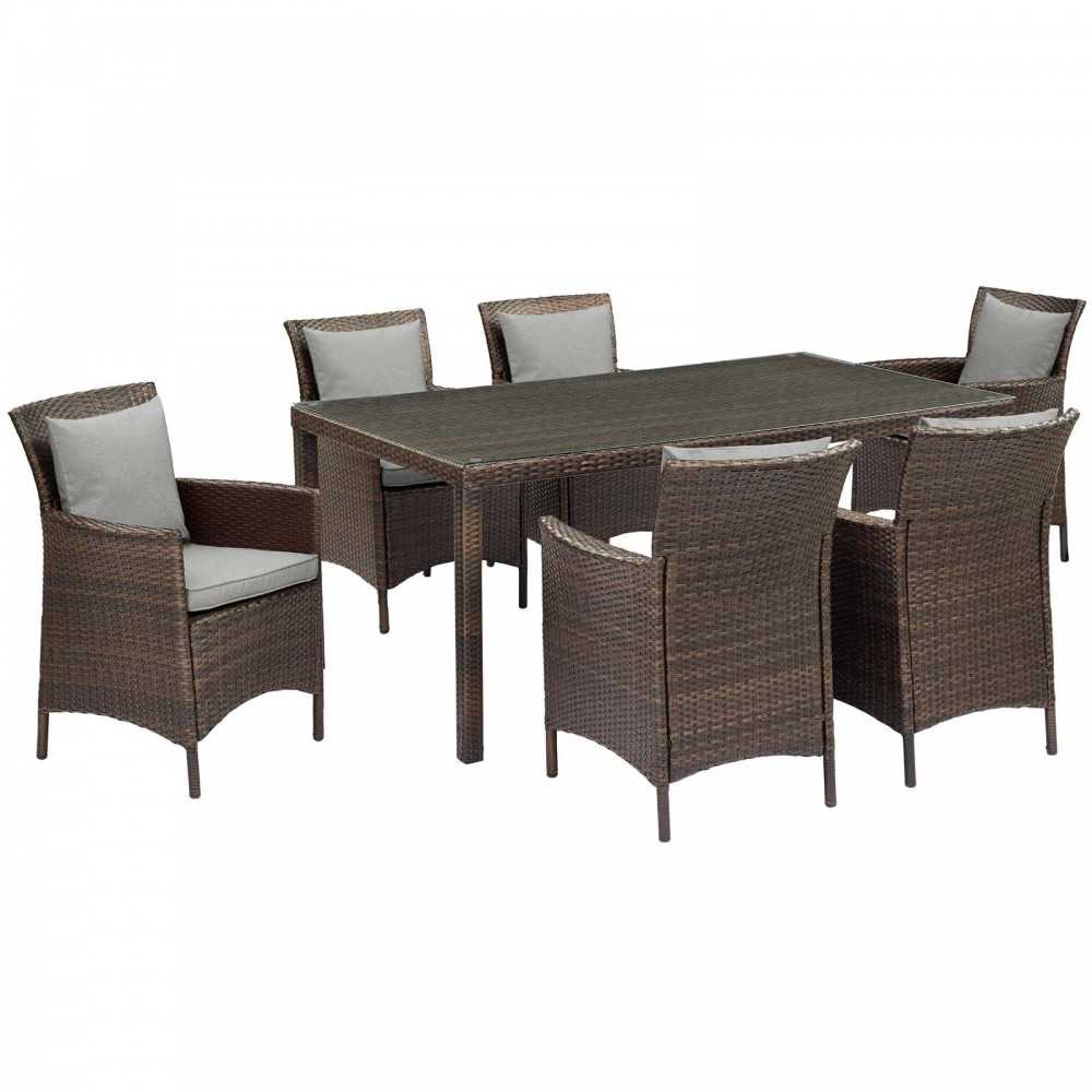 Conduit 7 Piece Outdoor Patio Wicker Rattan Dining Set Conduit 7 Piece Outdoor Patio Wicker Rattan Dining Set