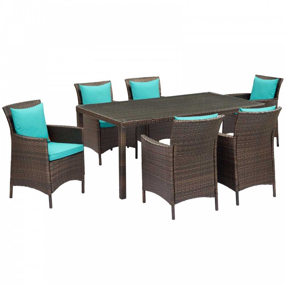 Conduit 7 Piece Outdoor Patio Wicker Rattan Dining Set Conduit 7 Piece Outdoor Patio Wicker Rattan Dining Set