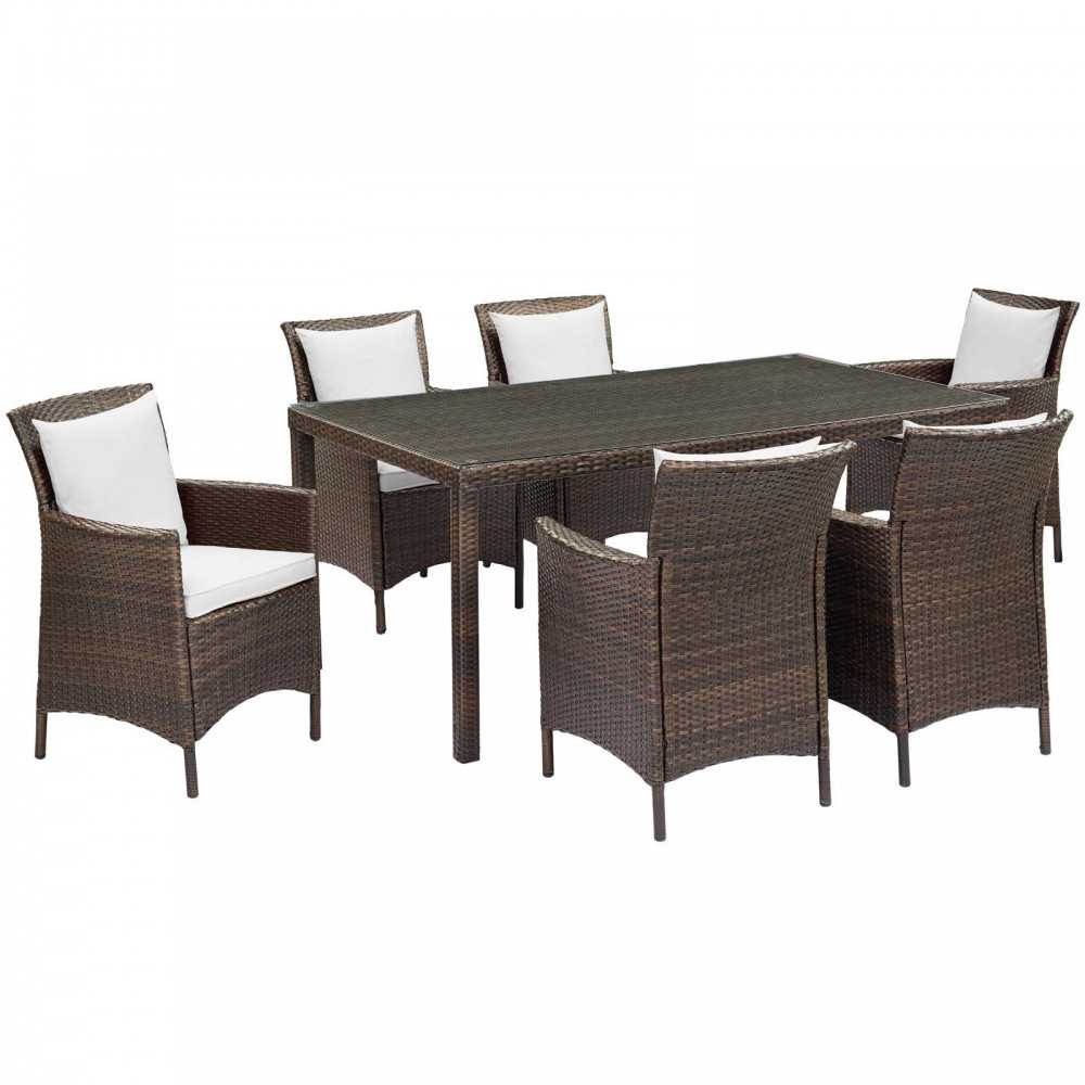 Conduit 7 Piece Outdoor Patio Wicker Rattan Dining Set