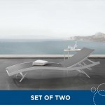 Glimpse Outdoor Patio Mesh Chaise Lounge Set of 2