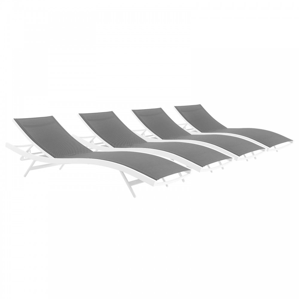 Glimpse Outdoor Patio Mesh Chaise Lounge Set of 4 Glimpse Outdoor Patio Mesh Chaise Lounge Set of 4