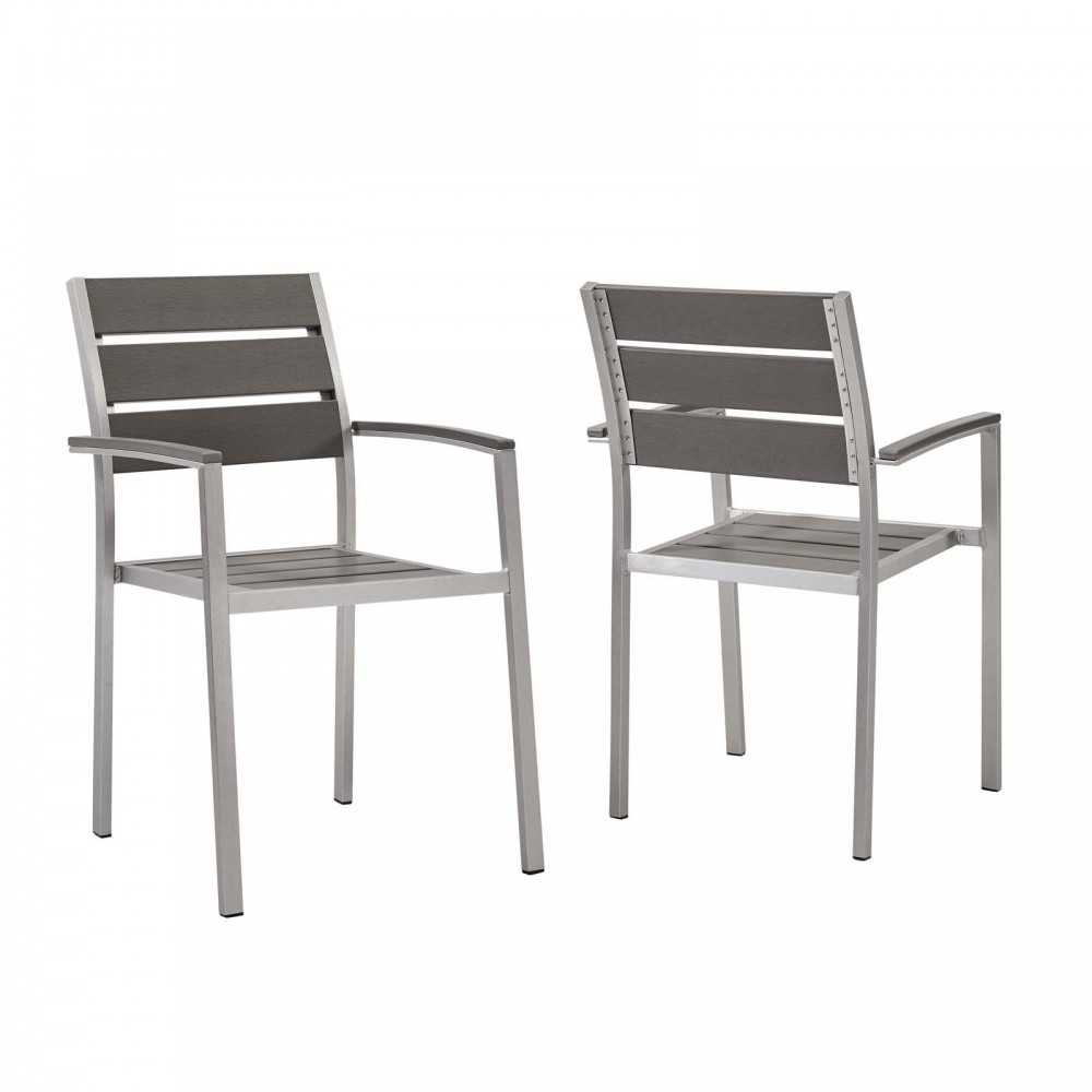 Shore Outdoor Patio Aluminum Dining Armchair Set of 2