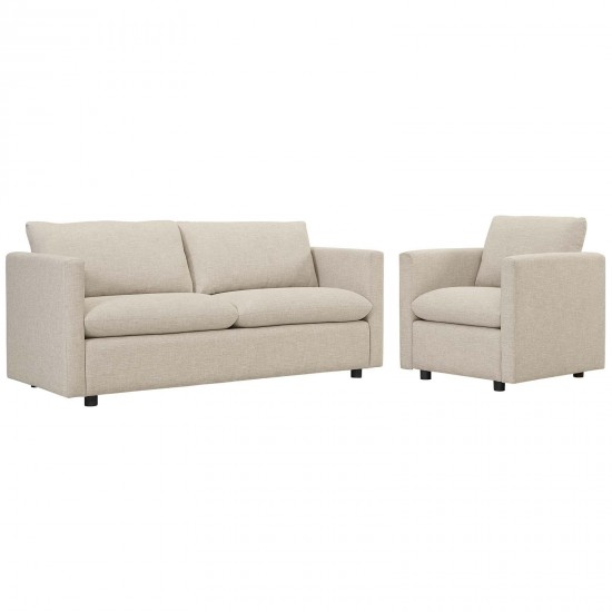 Activate Upholstered Fabric Sofa and Armchair Set