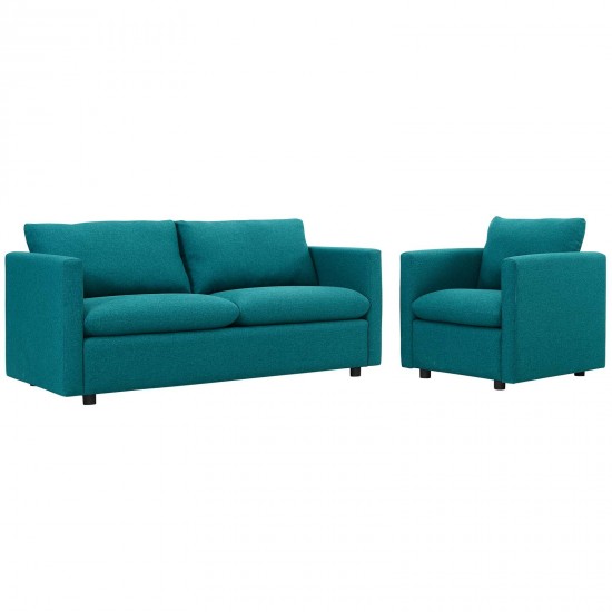 Activate Upholstered Fabric Sofa and Armchair Set