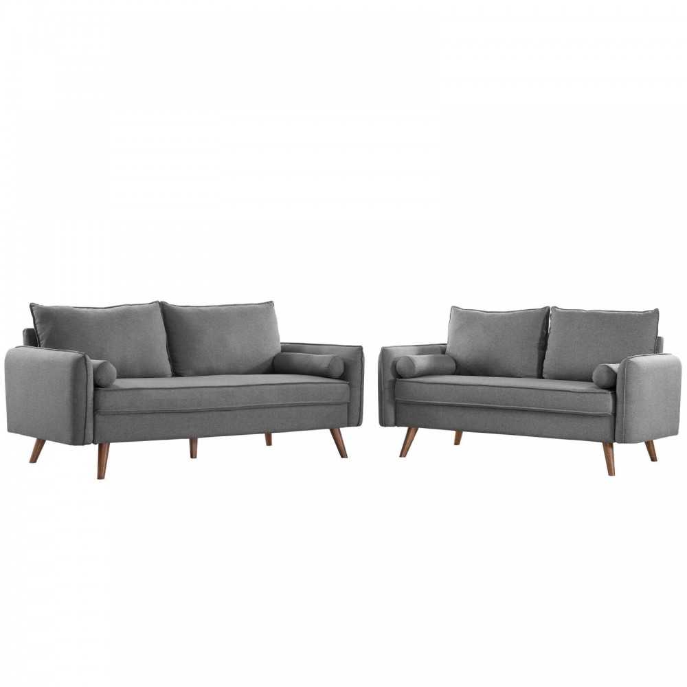 Revive Upholstered Fabric Sofa and Loveseat Set Revive Upholstered Fabric Sofa and Loveseat Set