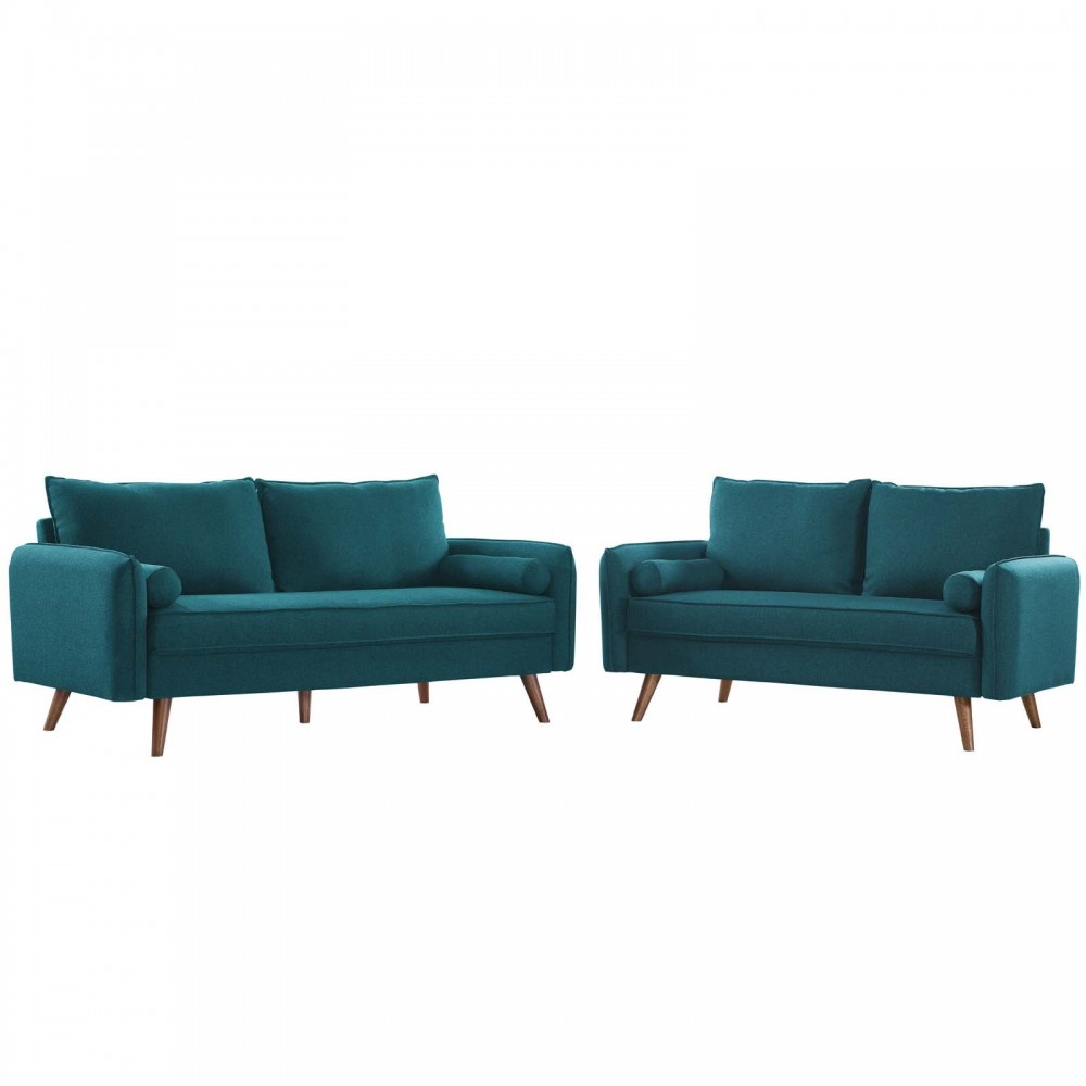 Revive Upholstered Fabric Sofa and Loveseat Set