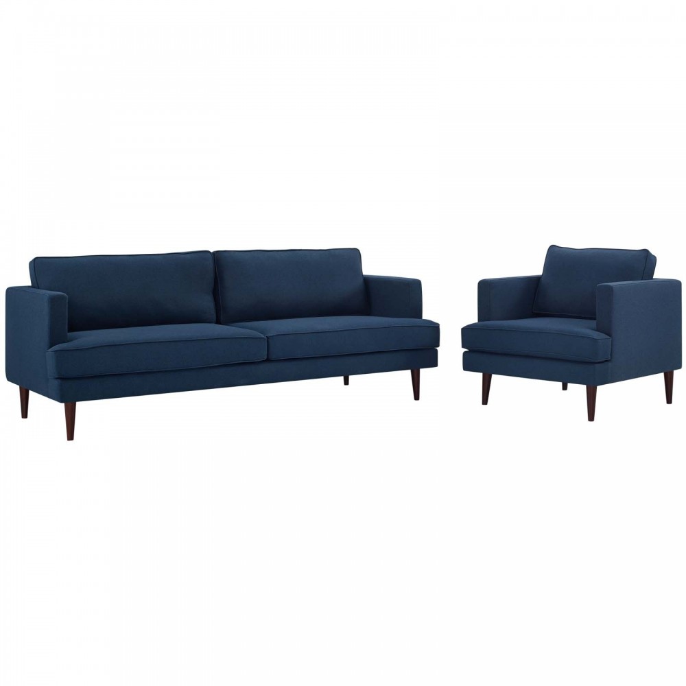 Agile Upholstered Fabric Sofa and Armchair Set Agile Upholstered Fabric Sofa and Armchair Set