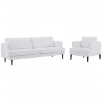 Agile Upholstered Fabric Sofa and Armchair Set