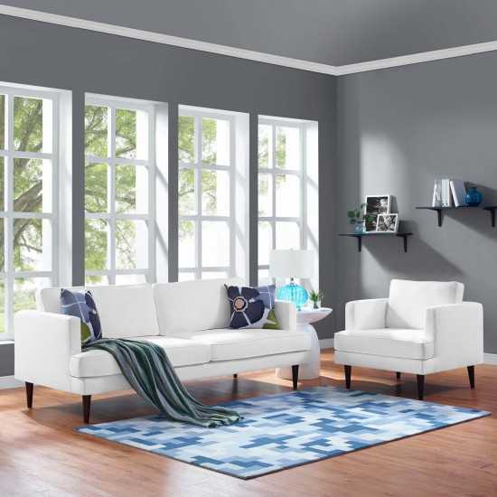 Agile Upholstered Fabric Sofa and Armchair Set