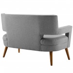 Sheer Upholstered Fabric Loveseat and Armchair Set