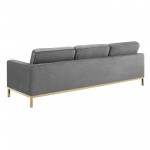 Loft Gold Stainless Steel Leg Performance Velvet Sofa and Loveseat Set
