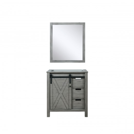 Marsyas 30" Ash Grey Single Vanity, no Top and 28" Mirror