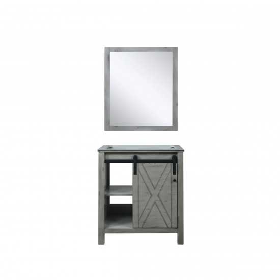 Marsyas 30" Ash Grey Single Vanity, no Top and 28" Mirror