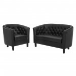 Prospect Upholstered Vinyl Loveseat and Armchair Set