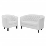 Prospect Upholstered Vinyl Loveseat and Armchair Set