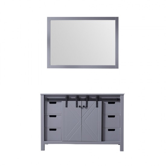 Marsyas 48" Dark Grey Single Vanity, no Top and 44" Mirror