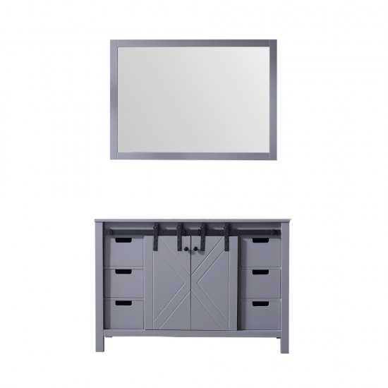 Marsyas 48" Dark Grey Single Vanity, no Top and 44" Mirror