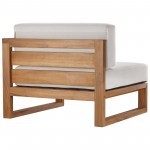 Upland Outdoor Patio Teak Wood Right-Arm Chair