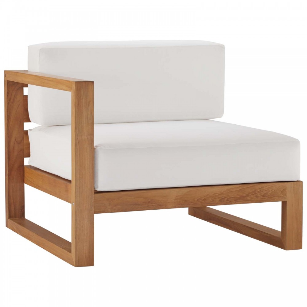 Upland Outdoor Patio Teak Wood Left-Arm Chair