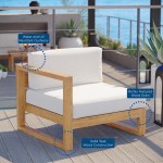 Upland Outdoor Patio Teak Wood Left-Arm Chair