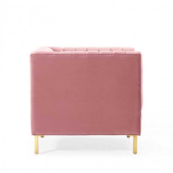 Shift Channel Tufted Performance Velvet Armchair