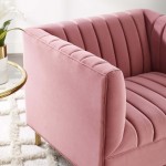 Shift Channel Tufted Performance Velvet Armchair