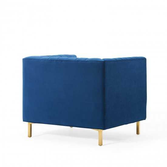 Shift Channel Tufted Performance Velvet Armchair