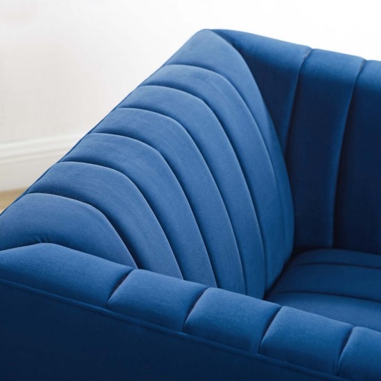 Shift Channel Tufted Performance Velvet Armchair