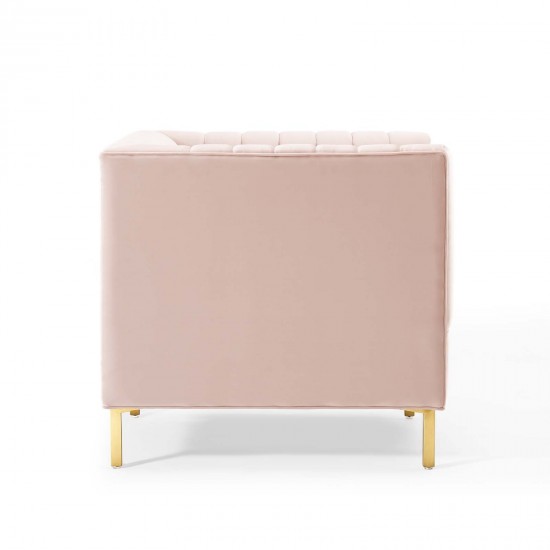 Shift Channel Tufted Performance Velvet Armchair