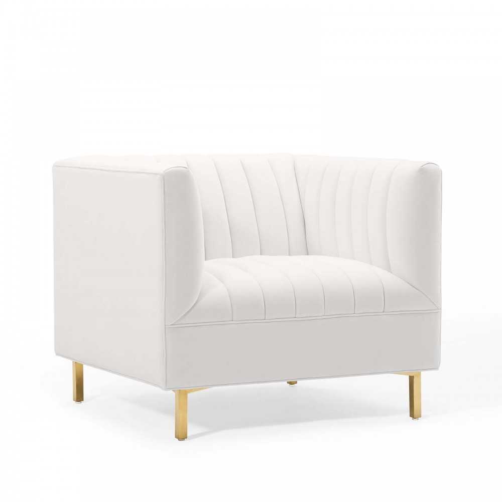 Shift Channel Tufted Performance Velvet Armchair