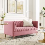 Shift Channel Tufted Performance Velvet Loveseat