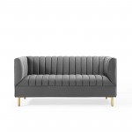 Shift Channel Tufted Performance Velvet Loveseat