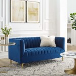 Shift Channel Tufted Performance Velvet Loveseat