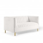 Shift Channel Tufted Performance Velvet Loveseat