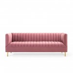 Shift Channel Tufted Performance Velvet Sofa