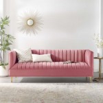 Shift Channel Tufted Performance Velvet Sofa