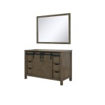 Marsyas 48" Rustic Brown Single Vanity, no Top and 44" Mirror