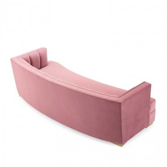 Encompass Channel Tufted Performance Velvet Curved Sofa
