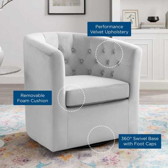 Prospect Tufted Performance Velvet Swivel Armchair