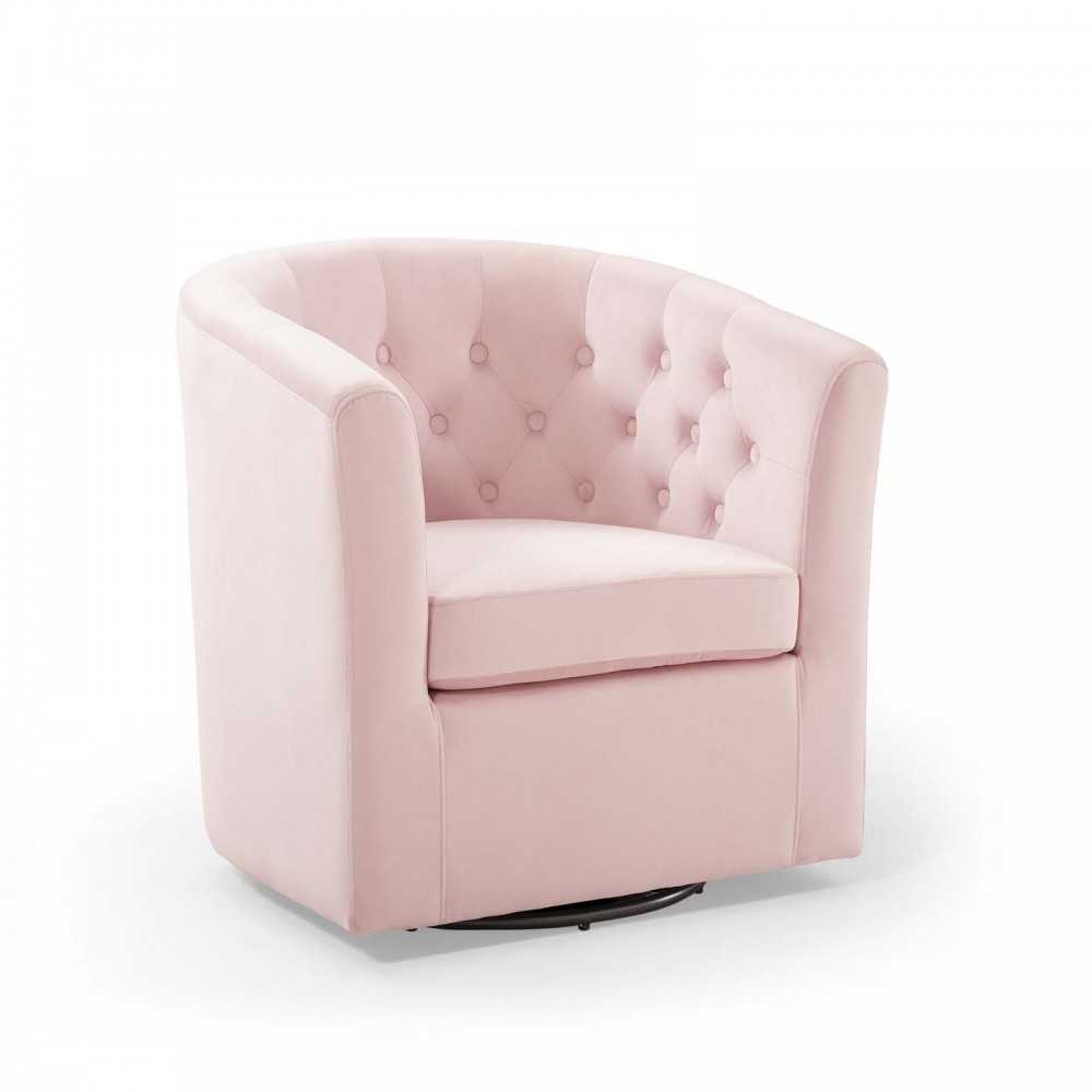 Prospect Tufted Performance Velvet Swivel Armchair