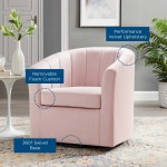 Prospect Performance Velvet Swivel Armchair