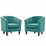 Prospect Channel Tufted Performance Velvet Armchair Set of 2