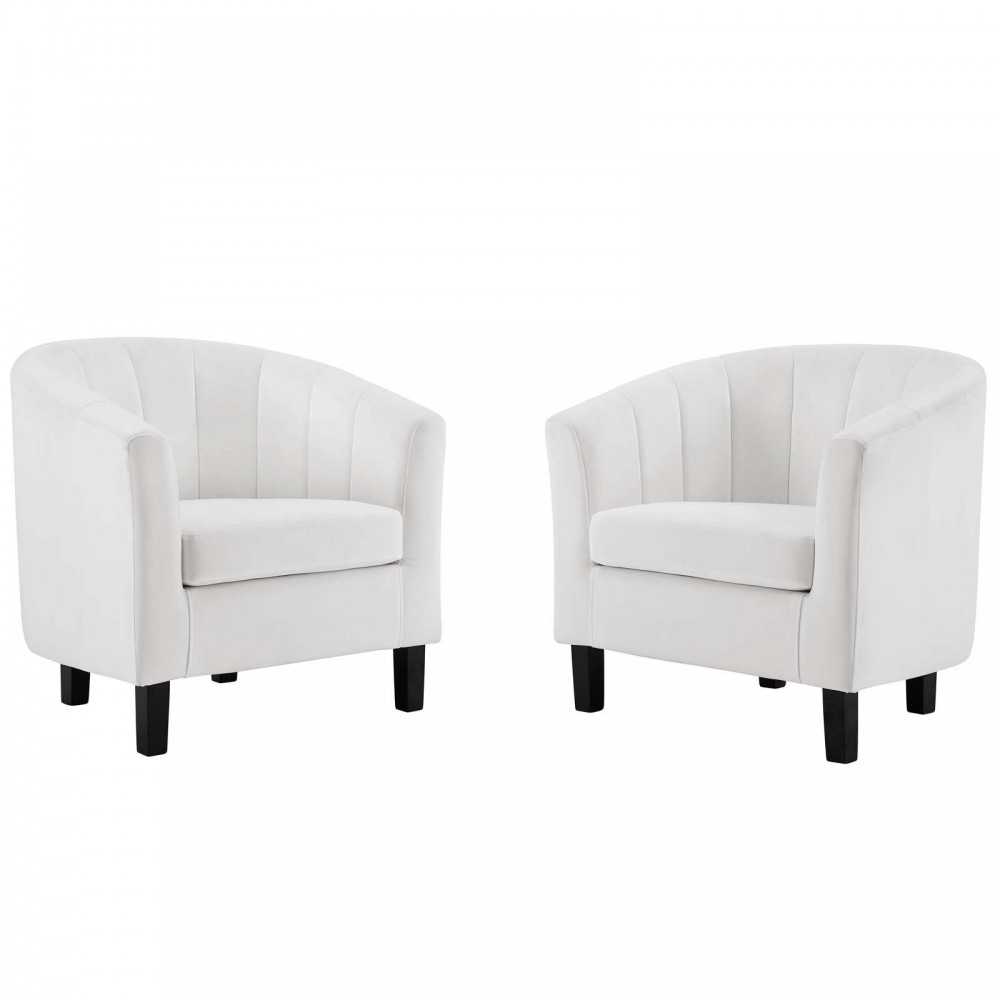 Prospect Channel Tufted Performance Velvet Armchair Set of 2