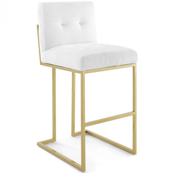 Privy Gold Stainless Steel Performance Velvet Bar Stool Set of 2