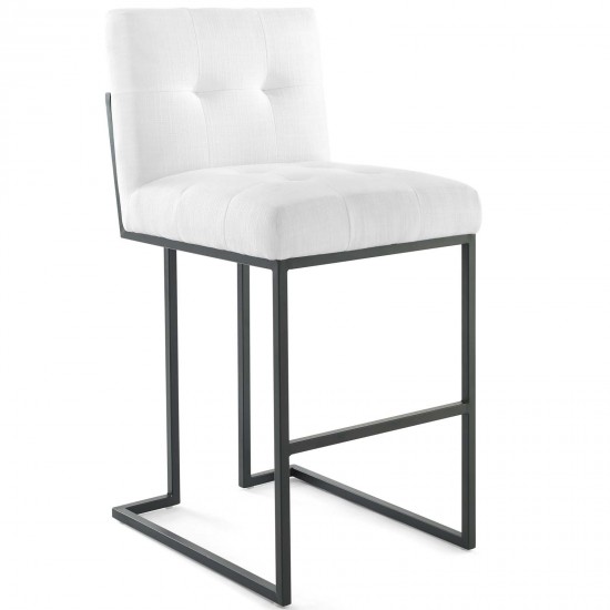 Privy Black Stainless Steel Upholstered Fabric Bar Stool Set of 2