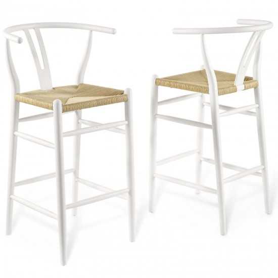 Amish Wood Bar Stool Set of 2