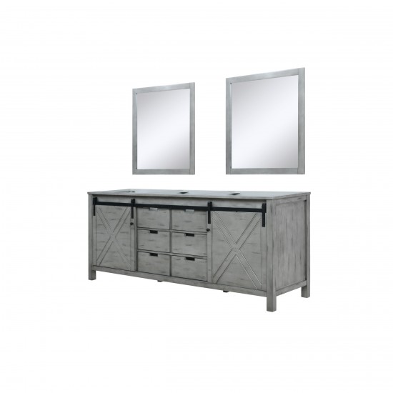 Marsyas 80" Ash Grey Double Vanity, no Top and 30" Mirrors